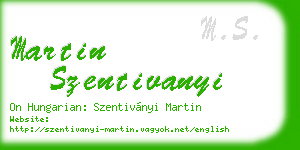 martin szentivanyi business card